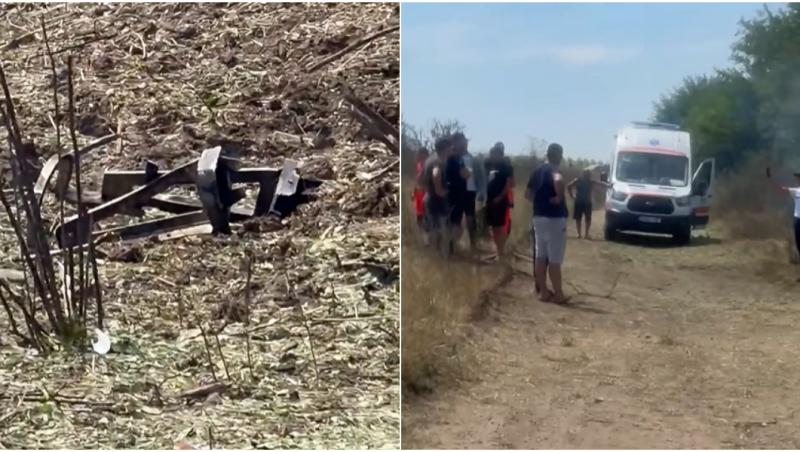 Fragmente de dronă de luptă, găsite în Moldova după o explozie puternică urmată de incendiu