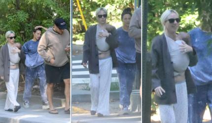 Lady Gaga, fotografiată cu bebeluşul său