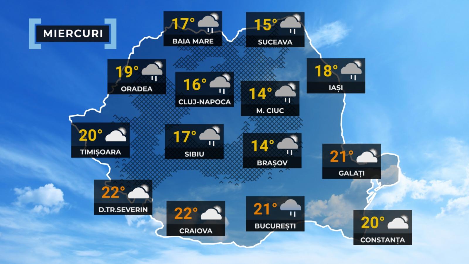 Frigul pune stăpânire pe România. 12 grade în timpul zilei și lapoviță la munte