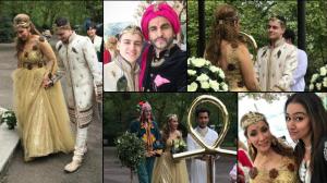 Nunta unui ROMÂN cu actriță britanică face ravagii pe Internet. Mireasa, care s-a călugărit după ce a fost vedetă de reality-show, susţine că este zeiţa Pământului
