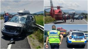Accident cumplit cu 5 răniţi în Caraş Severin. S-au izbit puternic un TIR, un microbuz și un autoturism
