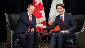 IMAGINI UNICE! Premierul Canadei a surprins întreaga lume la întâlnirea cu omologul său irlandez. Detaliul care a luat ochii tuturor