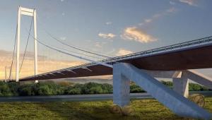 Cum arată podul suspendat care va traversa Dunărea la Brăila