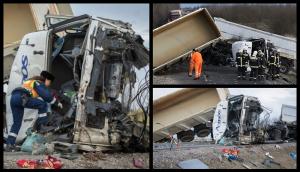 Un şofer român de camion a fost oficial acuzat de producerea unui teribil accident, pe o şosea din Ungaria. Ce spune raportul poliţiei (video)