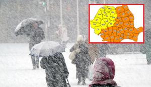ANM a actualizat prognoza meteo. Noi coduri galben şi portocaliu de ger, viscol şi ninsori în România. Cum va fi vremea până la 1 martie