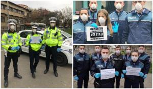 Polițiștii îi roagă pe oameni să nu mai iasă din case, ca să se ferească de coronavirus