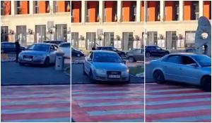 Un Audi de Bucureşti a încurcat benzile în centrul Braşovului. Gestul halucinant făcut de şofer