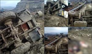 Primele imagini de la locul accidentului din Gorj. Cei 25 de mineri abia ieșiseră din tură. Vehiculul cu care erau transportați ar fi rămas fără frâne