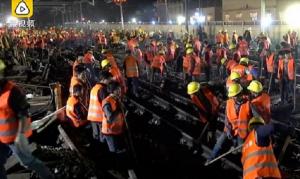 Chinezii au construit un nod de cale ferată în doar 9 ore (Video)