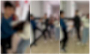 Momentul în care o fată de 14 ani e lovită de un coleg de clasă, încurajat de elevi cu hohote de râs. Bătaie într-un liceu din Maramureş