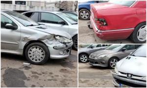 O șoferiță beată a făcut prăpăd în Galați: 9 mașini avariate, după ce a intrat cu mașina în zona pietonală din Orașul lui Moș Crăciun