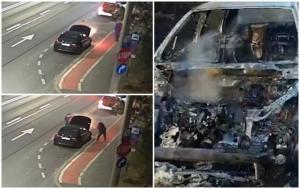 Şi-au văzut maşinile cuprinse de flăcări şi s-au panicat. Doi şoferi ghinionişti s-au trezit din senin cu pagube uriaşe