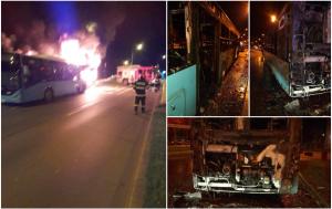 Un autobuz Otokar a luat foc în Drumul Taberei din Bucureşti. A ars complet pe stradă, în zona Romancierilor