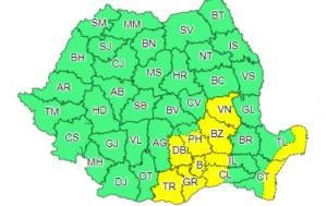 10 judeţe şi Bucureştiul, sub cod galben de vânt până la ora 23.00. Vor fi rafale de 55...65 km/h și izolat de 70 km/h