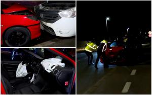 Impact violent între două maşini, pe o stradă din Cluj-Napoca. Vinovatul, un şofer din India care a ieşit dintr-o curte fără să se asigure