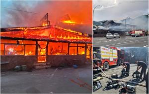 Un motel şi un restaurant din Băile Herculane, arse din temelii într-un incendiu devastator. Pompierii au lichidat flăcările după 6 ore