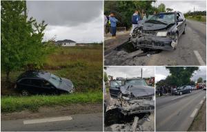 Accident între două maşini, pe un drum din Satu Mare. Trei persoane au ajuns la spital. Un copil, printre pasagerii unuia dintre autoturisme