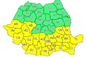 23 de județe și București, sub avertizare cod galben în următoarele patru zile. ANM anunță temperaturi extreme, de peste 40 de grade Celsius