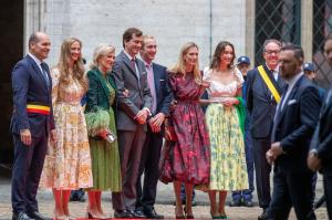 Nuntă regală: Prințesa Maria Laura, nepoata Regelui Filip al Belgiei, a spus "Da". Mireasa a purtat o rochie de mătase cu trenă de patru metri
