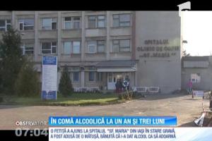 CAZ INCREDIBIL la Iaşi: O fetiţă de un an a ajuns la spital în comă după ce ar fi mâncat pufuleţi îmbibaţi în alcool (VIDEO)