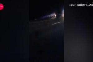 Accident grav în Călăraşi: Un microbuz cu 19 pasageri s-a răsturnat. Imagini dramatice de la locul accidentului