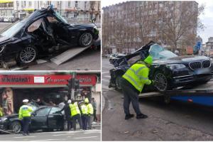 Un șofer din Bucureşti, care era băut şi drogat, a ajuns cu BMW-ul într-un stâlp, după o urmărire ca în filme