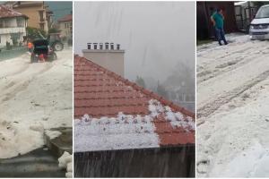 Strat de gheață de peste 15 centimetri pe străzi, la vecinii bulgari. Același front atmosferic a făcut prăpăd și la noi în țară