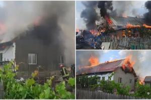 Gospodărie mistuită de flăcări în Olt. Pompierii au reuşit să stingă incendiul după o intervenţie de 3 ore