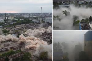 ''Nu puteai să respiri!'' Nor de praf uriaş în sudul Capitalei, în urma unei demolări pe platforma IMGB. S-ar fi depăşit de peste 7 ori limita maximă admisă de poluare