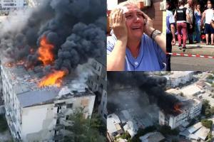 "Cum e casa mea. Doamne, nu mai pot!" Acoperişul unui bloc din Huşi distrus complet, după ce a luat foc din senin: 20 de locuinţe vor avea nevoie de reparaţii