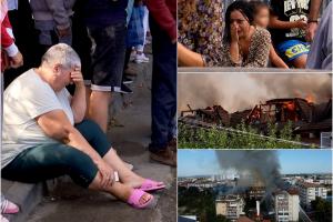 Filmul incendiului din Craiova, unde localnicii s-au panicat şi au sărit la scandal cu pompierii. "Deci, rămân fără casă!"