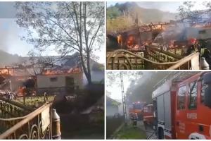 Incendiu violent într-un sat din Hunedoara: O gospodărie distrusă de flăcările puternice