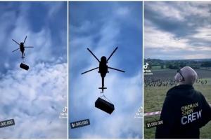 Influencerul Kazma a aruncat un milion de dolari dintr-un elicopter, deasupra unui câmp din Cehia. Motivul din spatele gestului