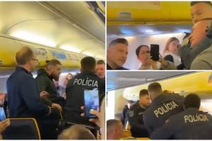 Panică la bordul unui avion Ryanair, după ce un pasager a început să se certe cu alţi călători. Bărbatul a fost dat jos cu forţa din aeronavă