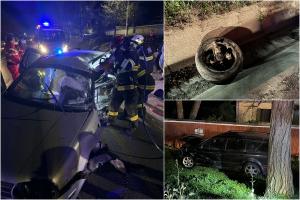 Şofer de 21 ani, în stare gravă după o depăşire periculoasă, în Vaslui. A rămas încarcerat după ce s-a izbit de o maşină parcată