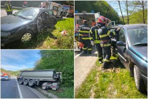 Accident grav cu 5 victime, în Hunedoara. O maşină a fost izbită în plin de un camion care încerca să evite un alt impact