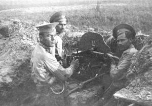 Ucrainenii trag în disperare cu tot ce au. Au folosit o mitralieră Maxim din Primul Război Mondial montată pe un vehicul