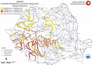 Alertă de inundații în România. Râuri din cinci județe, sub cod roșu până marți la ora 12.00. Mediu: Cursurile de apă să fie monitorizate în permanenţă