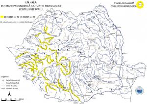 Alertă de inundații în România. Râuri din 17 județe, sub avertizări cod galben de viituri până vineri dimineață