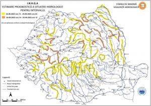 Alertă de inundații în România. Râuri din 18 județe se află sub avertizare hidroologică până duminică la prânz