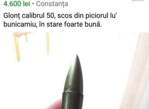 Anunţ incredibil pe Facebook: 'Vând glonţul cu care a fost împuşcat bunicul în Al Doilea Război Mondial' (Foto)