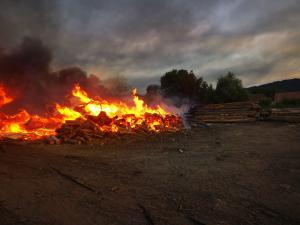 Incendiu în Mureş, la un depozit de carburant și lemne: Un bărbat a murit, alţi trei în stare gravă. Pompierii intervin cu 3 autospeciale