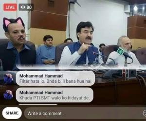 Un ministru și-a ruinat conferința apărând în postura de pisică în transmisiunea live, în Pakistan