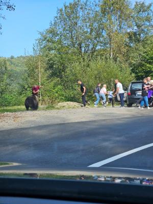 Turişti pe Transfăgărășan, la un pas să fie atacaţi de ursul cu care se fotografiau: "Îi dau de mâncare. Nu e voie măi"