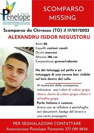 Alexandru, un tânăr român dat dispărut de familie în Italia, a fost găsit azi, după două săptămâni de căutări