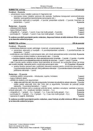 Barem de corectare Bacalaureat 2024 - limba română. Cum se rezolvă subiectele