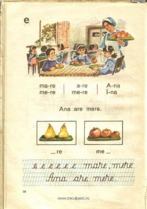 Foto! Mai ţineţi minte cum arăta pagina din ABECEDAR cu celebra propoziţie "Ana are mere"?