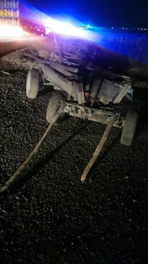 Groază pe Drumul Morţii E85, după ce un cal a fost lăsat nesupravegheat. Animalul, legat la o căruţă, a sfârşit pe loc
