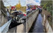 Doi şoferi au ajuns cu maşinile în şanţ după o manevră periculoasă în trafic, în Prahova