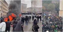 Proteste de amploare la Bruxelles împotriva Guvernului. Ciocniri cu poliţia şi zeci de zboruri anulate